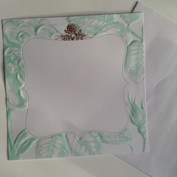 2 Boxes American Crafts Wedding Printable Invitations Green Embossed Stationary - Picture 5 of 8